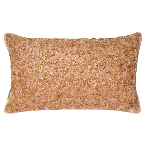 Anke Drechsel floral-embroidered velvet cushion - Brown