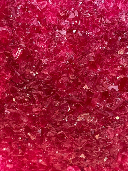 CONTEMPORARY CRYSTALLIZED BOWL IN RUBY RED BY ISAAC MONTÉ, NETHERLANDS