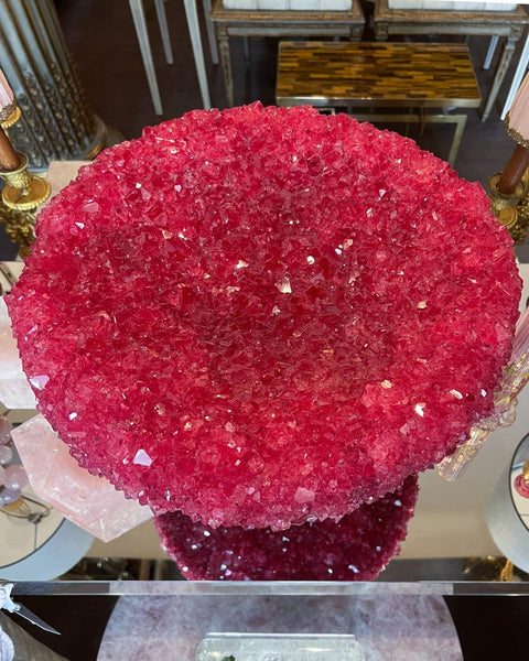 CONTEMPORARY CRYSTALLIZED BOWL IN RUBY RED BY ISAAC MONTÉ, NETHERLANDS