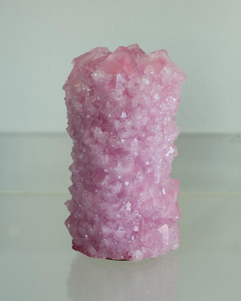 CONTEMPORARY CRYSTALLIZED VASE IN PINK BY ISAAC MONTÉ, NETHERLANDS