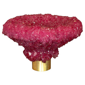 CONTEMPORARY CRYSTALLIZED BOWL IN RUBY RED BY ISAAC MONTÉ, NETHERLANDS