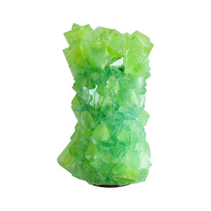 CONTEMPORARY CRYSTALLIZED VASE IN GREEN BY ISAAC MONTÉ, NETHERLANDS