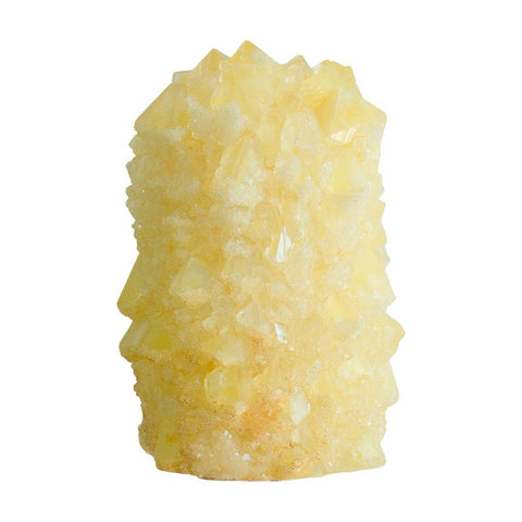 CONTEMPORARY CRYSTALLIZED VASE IN YELLOW BY ISAAC MONTÉ, NETHERLANDS