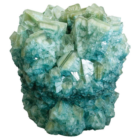 CONTEMPORARY GRAND SCALE CRYSTALLIZED VASE IN GREENS BY ISAAC MONTÉ, NETHERLANDS