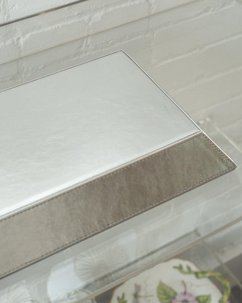 CONTEMPORARY METALLIC LEATHER TRAY